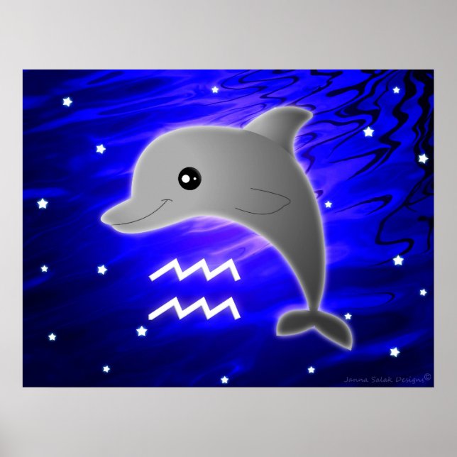Poster Cute Aquarius Zodiac (Devant)