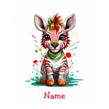 Cute Baby Zebra Nom personnalisé