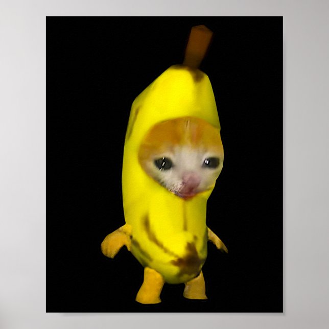Poster Cute Banana Chat Happy Bananacat Mème Kitty Chat L (Devant)