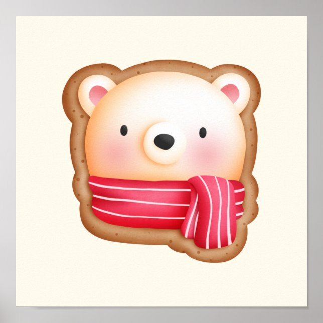 Poster Cute Bear Face (Devant)