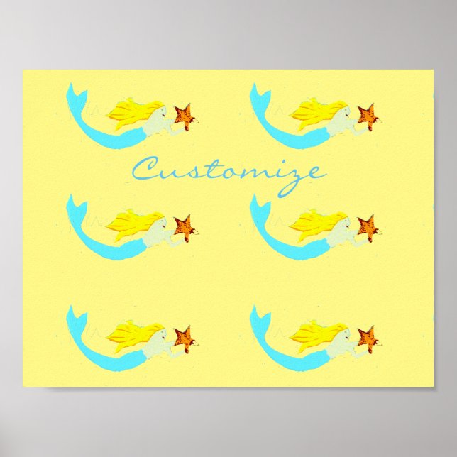Poster Cute Blonde Mermaids with Star Thunder_Cove (Devant)