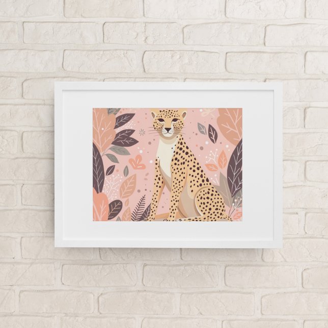 Poster Cute Boho Cheetah Animal Safari Baby Room Wall Art (Créateur téléchargé)