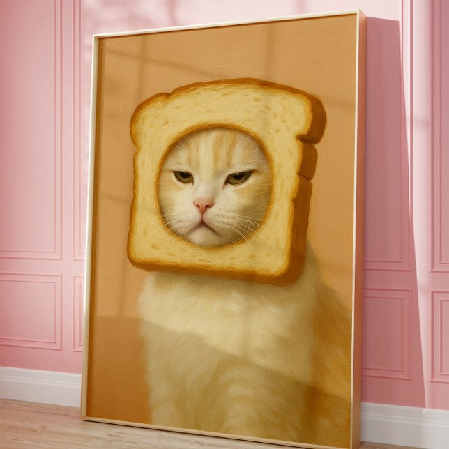 Poster Cute Bread Cat Funny Aesthetic Wall Art Print (Créateur téléchargé)