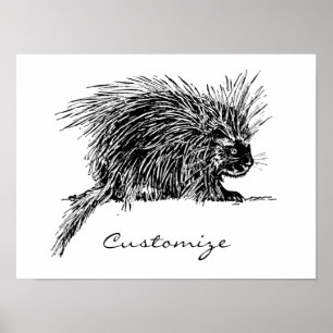 Poster Cute Bristly Hedgehog Thunder_Cove