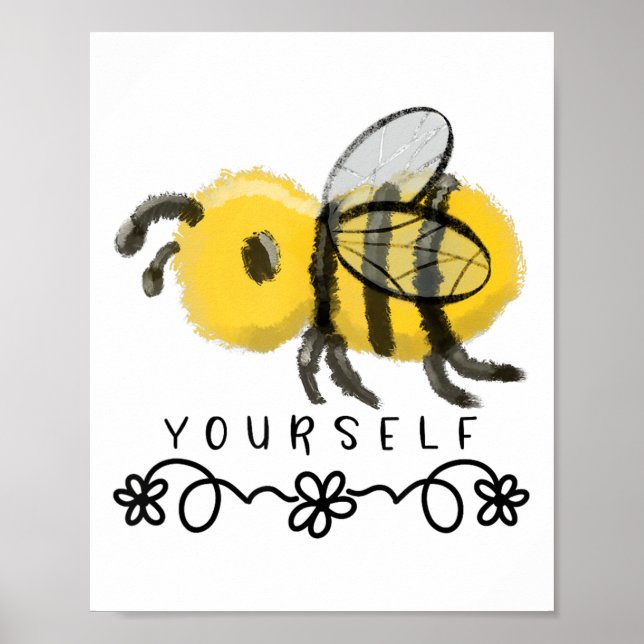 Poster Cute Bumblebee Bee Yourself  (Devant)