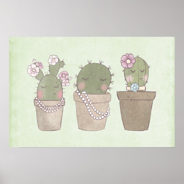 Poster Cute Cactus (Devant)
