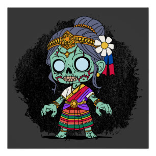 Poster Cute cambodgien Zombie