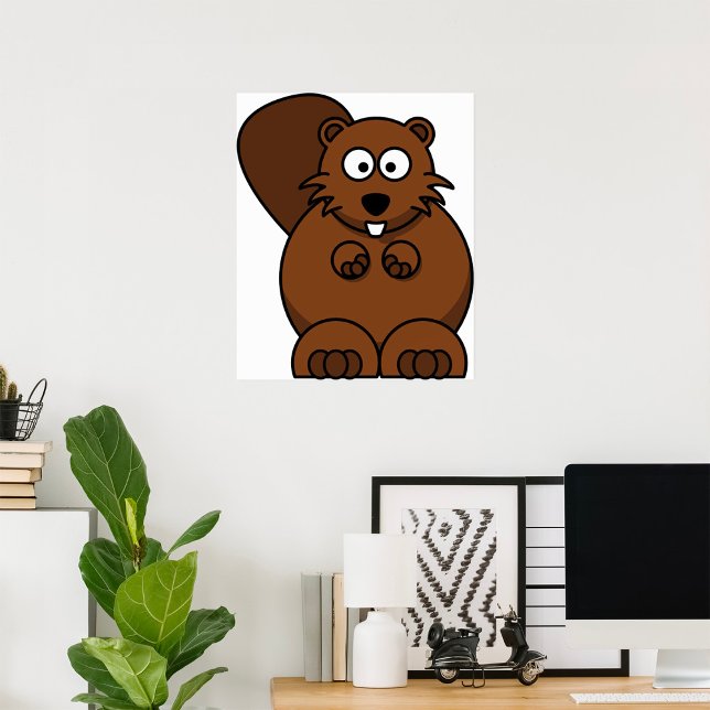 Poster Cute Cartoon Beaver Funny Bois Animal (Créateur téléchargé)