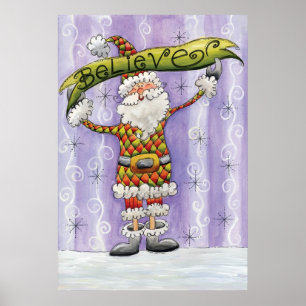 Poster Cute Cartoon Christmas, I Believe in Santa Claus