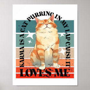 Poster Cute Cat Comma - La Kamala Harris Pour Président