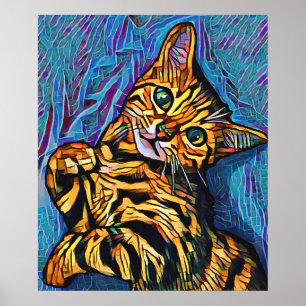 Poster Cute Chat 684 Multicolor Kitten