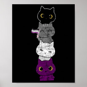 Poster Cute Chat Animal Ace Pride Mois Lgbtqia Aualité Au