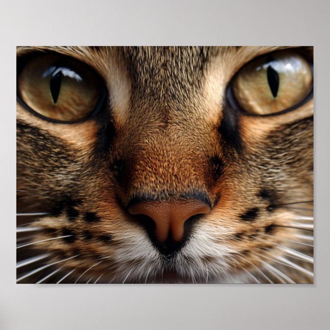 Poster Cute chat nez et visage de l'oeil closeup. Animal  (Devant)