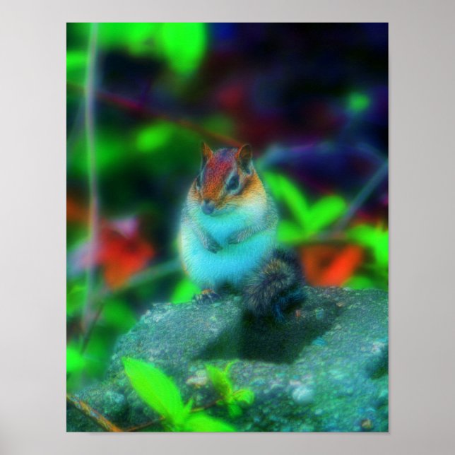 Poster Cute Chipmunk Nature Imaginaire Art (Devant)