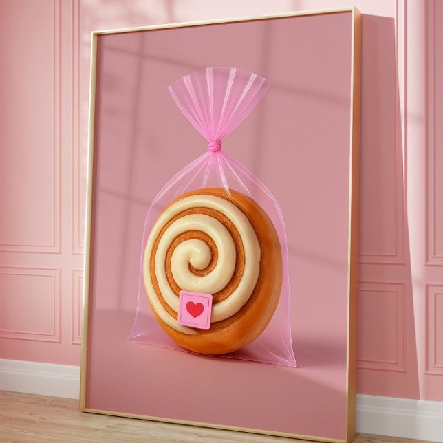 Poster Cute Cinnamon Roll Art Print, Cuisine Pâtisserie (Cinnamon)