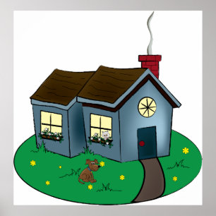 Poster Cute Cottage Home