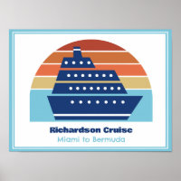 Cute Cruise Ship Famille Voyage Coucher de soleil 