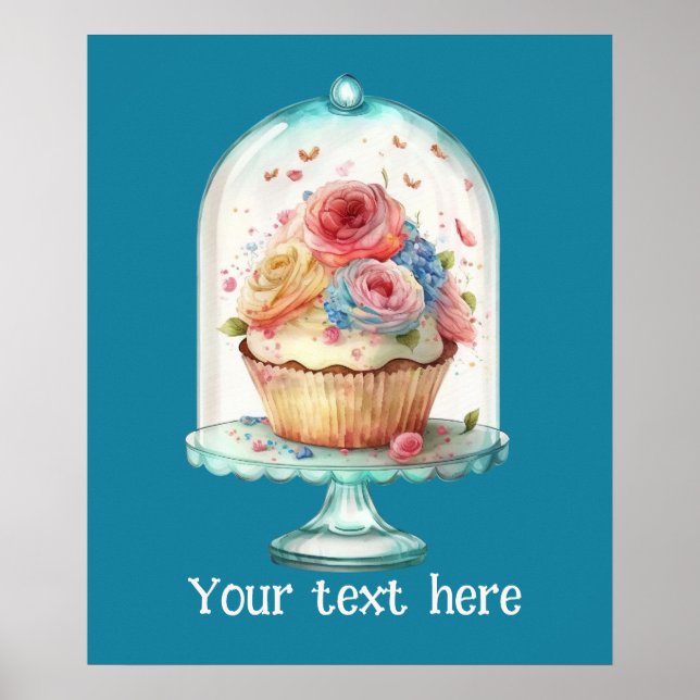 Poster Cute cupcake frais ajouter du texte entreprise (Devant)