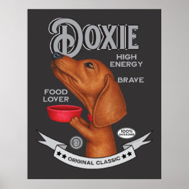 Poster Cute Dachshund supplie pour de la nourriture