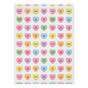 Poster Cute drôle girly conversation personnalisée bonbon