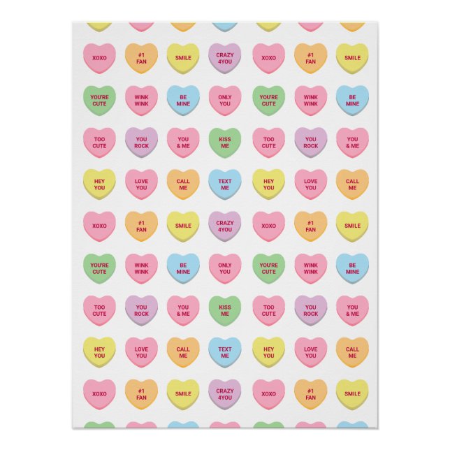 Poster Cute drôle girly conversation personnalisée bonbon (Devant)