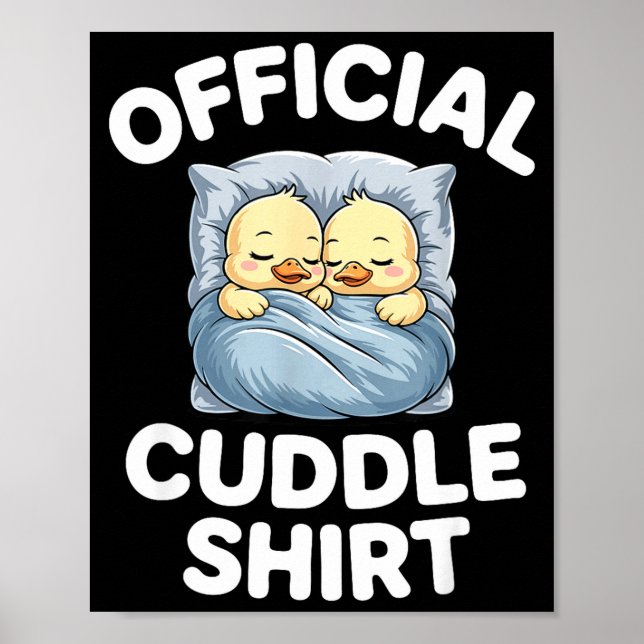 Poster Cute Duck Couple Snuggle Cuddle  (Devant)