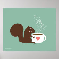 Cute Écureuil Lover café | Whimsical Animal Art
