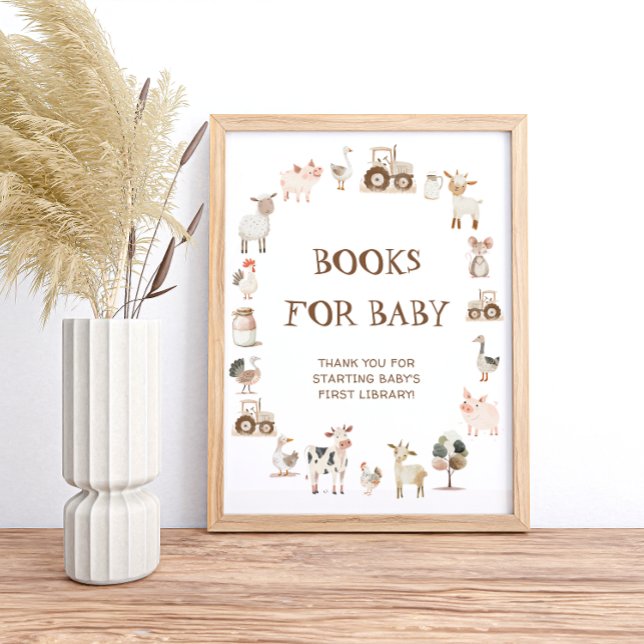 Poster Cute Farm Animals Genre Neutral Livres pour bébé (Créateur téléchargé)