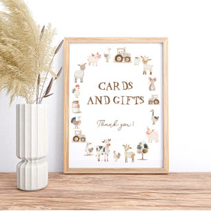 Poster Cute Farm Animaux Barnyard Cartes et Cadeaux