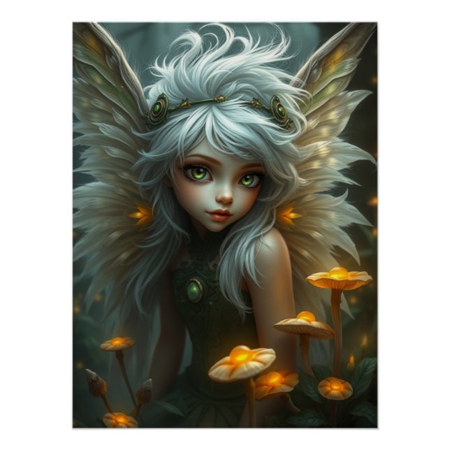Poster Cute Feathered Fairy Art (Devant)