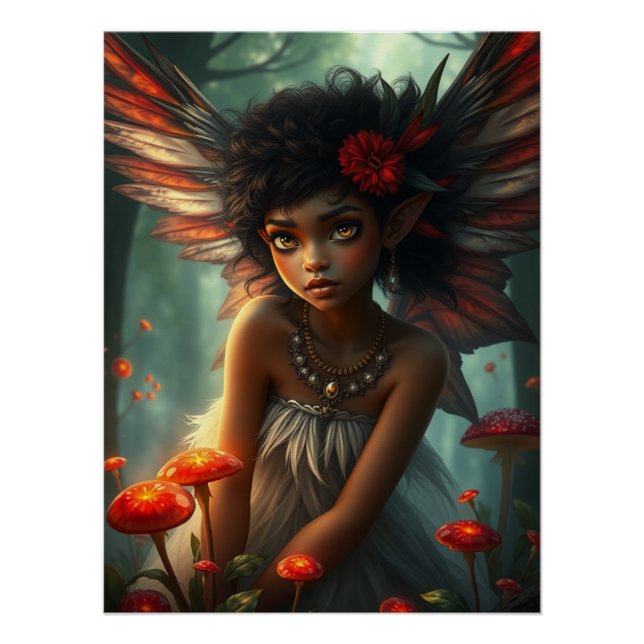 Poster Cute Feathered Fairy Art (Devant)