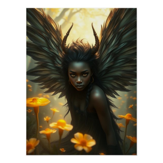 Poster Cute Feathered Fairy Art (Devant)