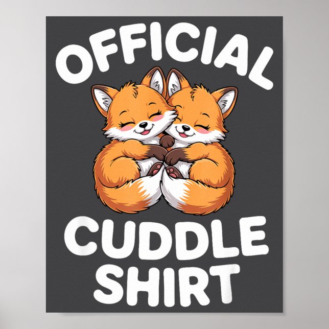 Poster Cute Fox Snuggle Couple This Is My Cuddle  (Devant)