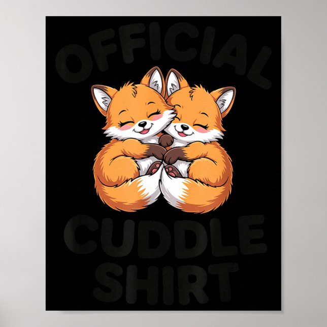 Poster Cute Fox Snuggle Couple This Is My Cuddle  (Devant)