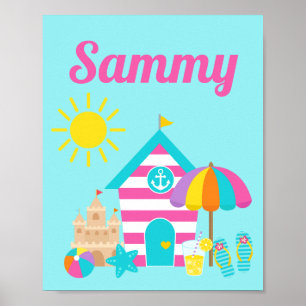 Poster Cute Fun Kids Beach Summer