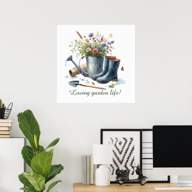 Poster Cute Garden life personnalisable (Bureau à domicile)