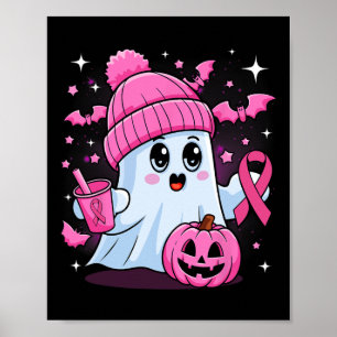 Poster Cute Ghost Boire Café Halloween Ghost Breast