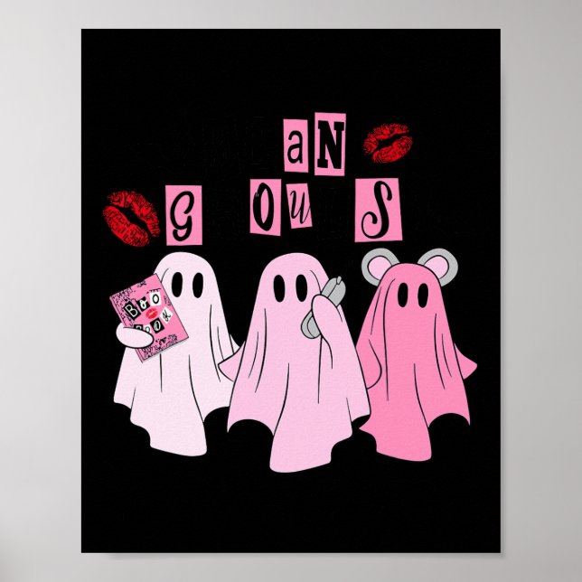 Poster Cute Ghost Moyenne Ghouls Amusants Costume Hallowe (Devant)