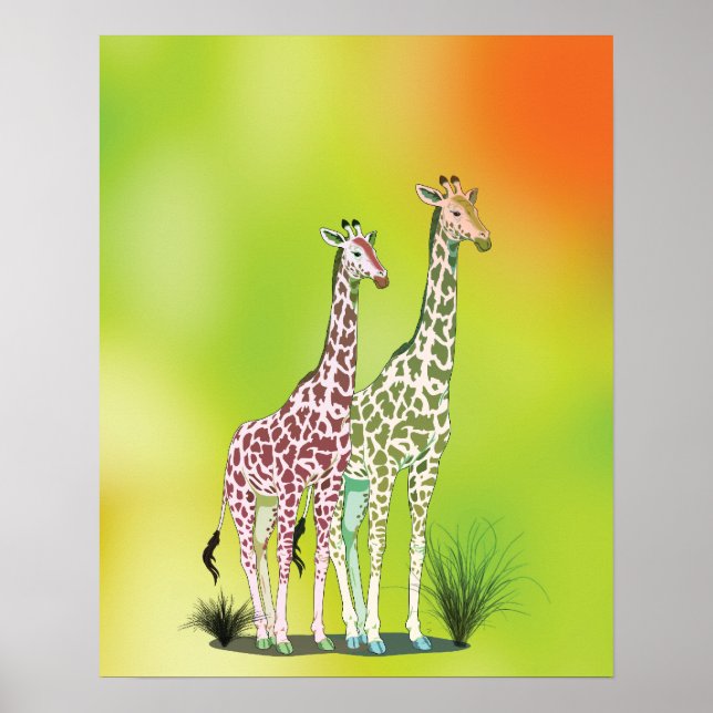 Poster Cute Giraffes (Devant)