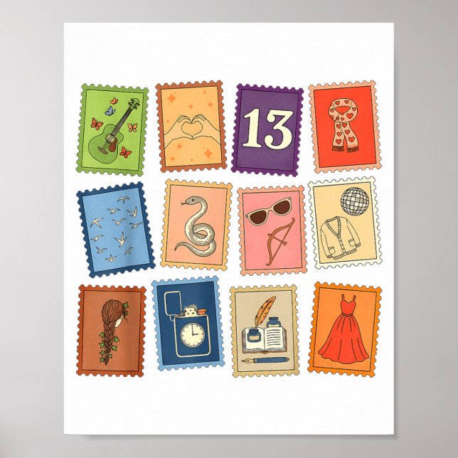 Poster Cute Girly Christmas Pajama Music Album Stamp Aest (Devant)