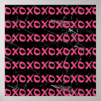 Cute girly rose noir marbre xoxo accolé baisers
