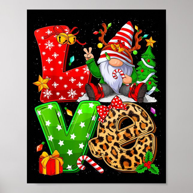 Poster Cute Gnome Family Christmas For Women Men - Love G (Devant)