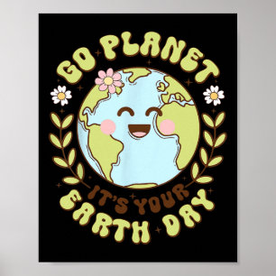 Poster Cute Go Planet Son Jour des terres Enseignant Enfa