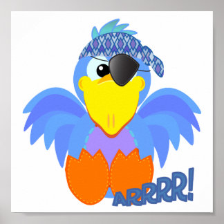 Poster Cute Goofkins pirate bleu