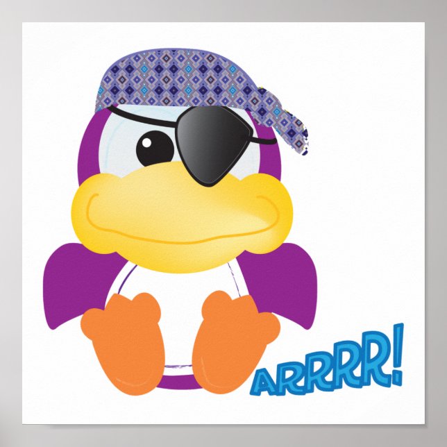 Poster Cute Goofkins violet pirate canard (Devant)