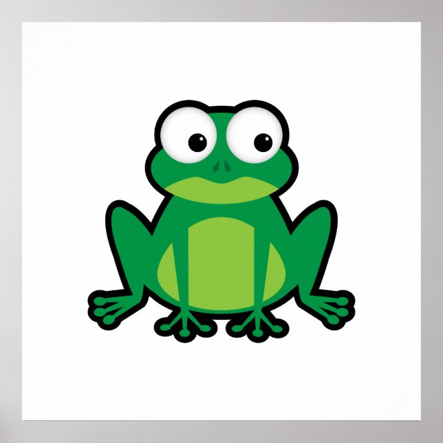 Poster Cute grenouille caricaturale (Devant)