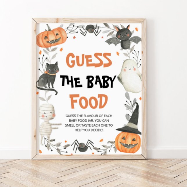 Poster Cute Halloween Devine Le Baby shower Nourriture Bé (Créateur téléchargé)