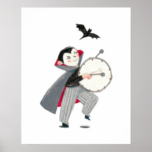 Poster Cute Halloween enfants costume tour et traiter par