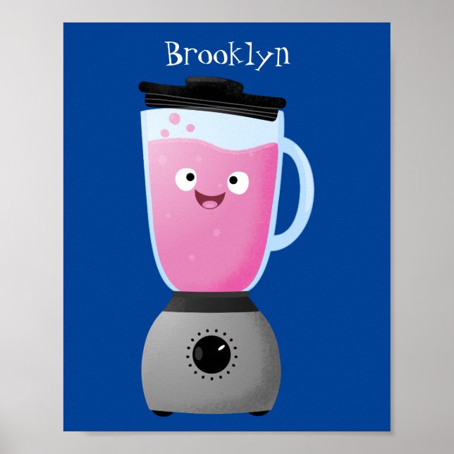 Poster Cute happy food mixender cuisine appareil dessin a (Devant)