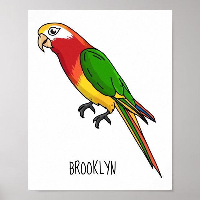 Poster Cute happy parrot (Devant)